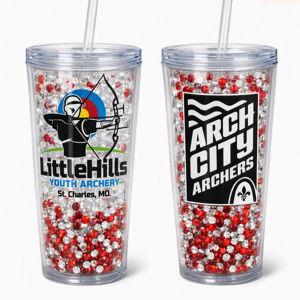 Rhinestone Tumbler with LHYA Logo or Arch City Logo