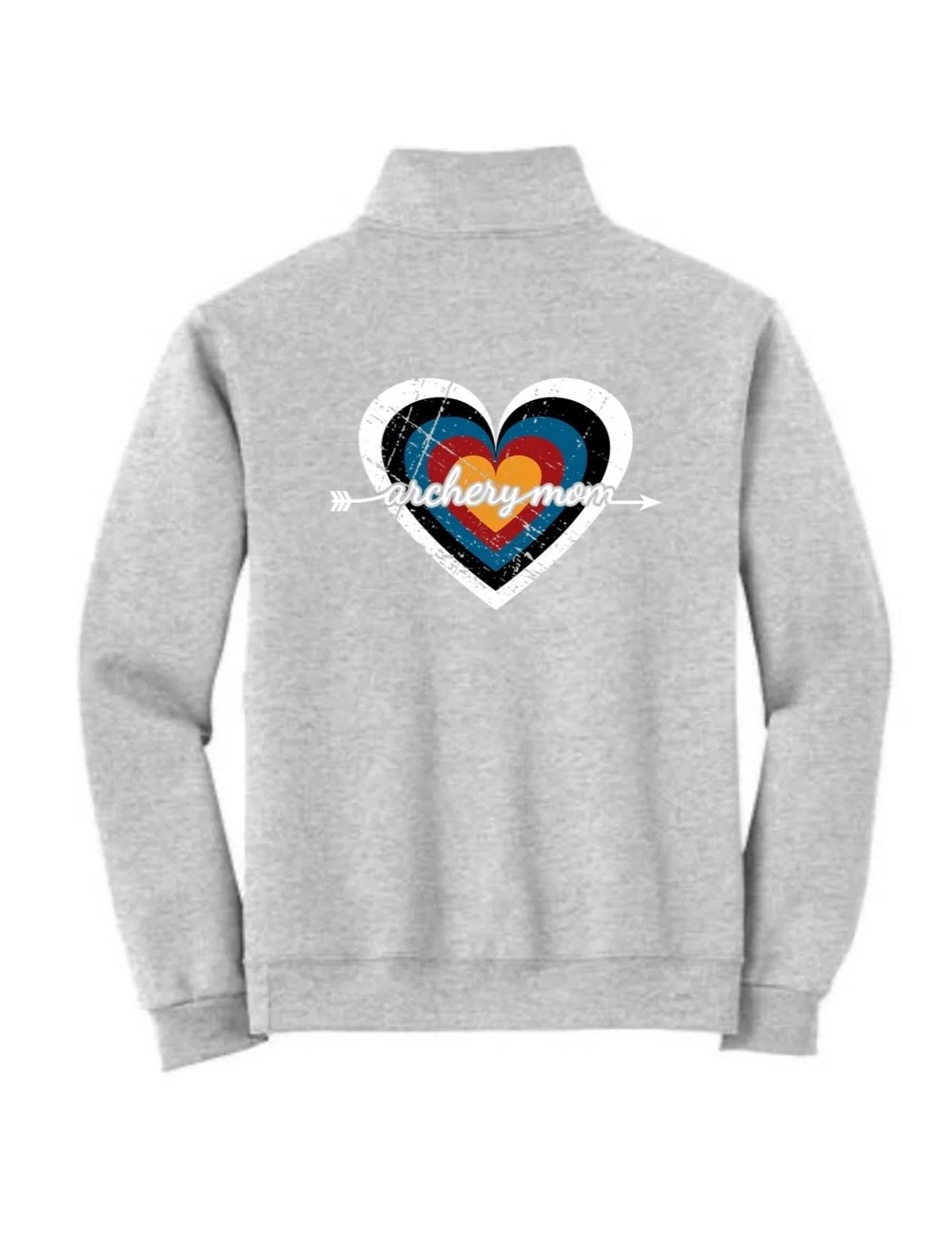 Archery Heart Mom Quarter Zip Sweatshirt