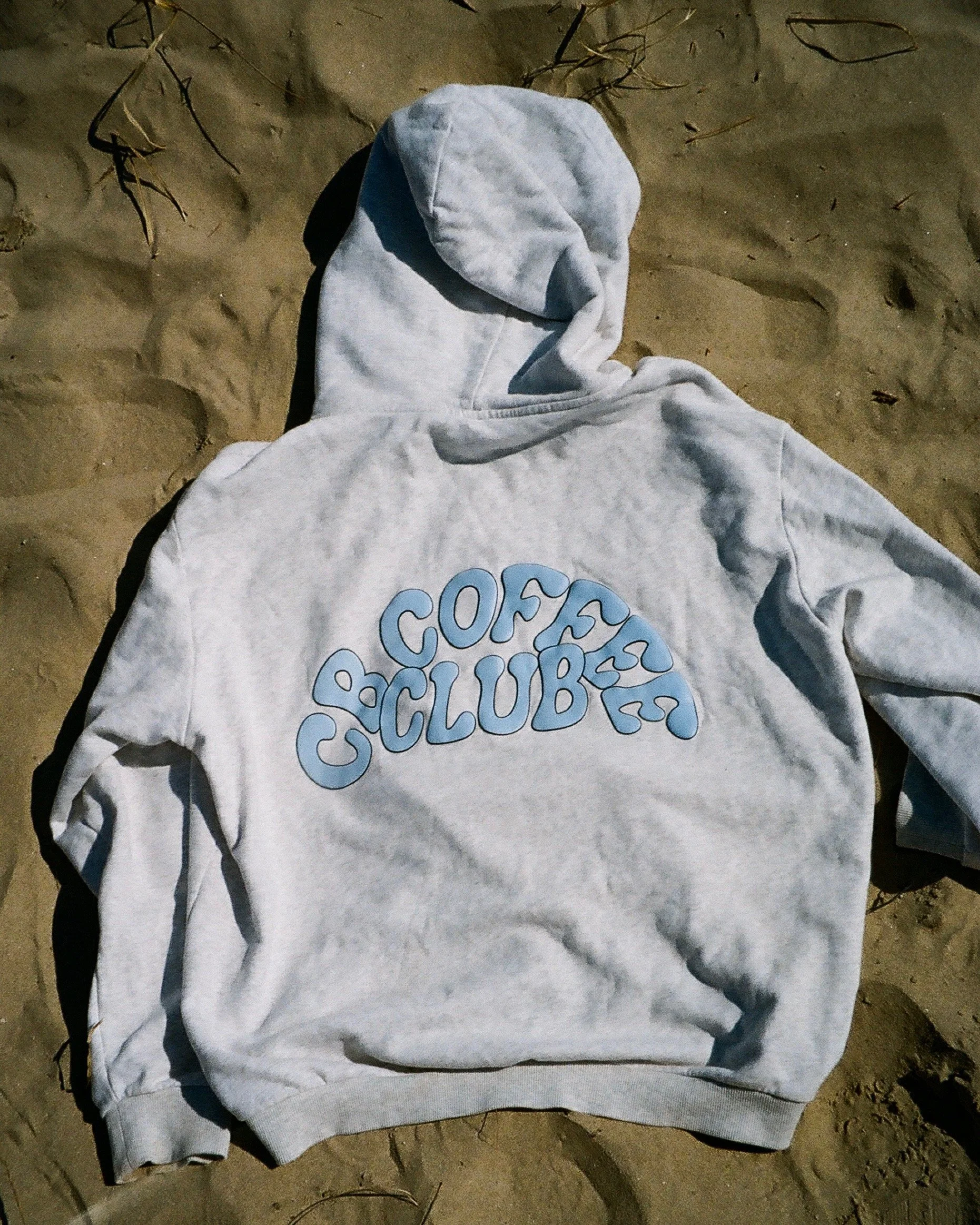 CB Coffee Puff-Print Hoodie (Heather Grey)