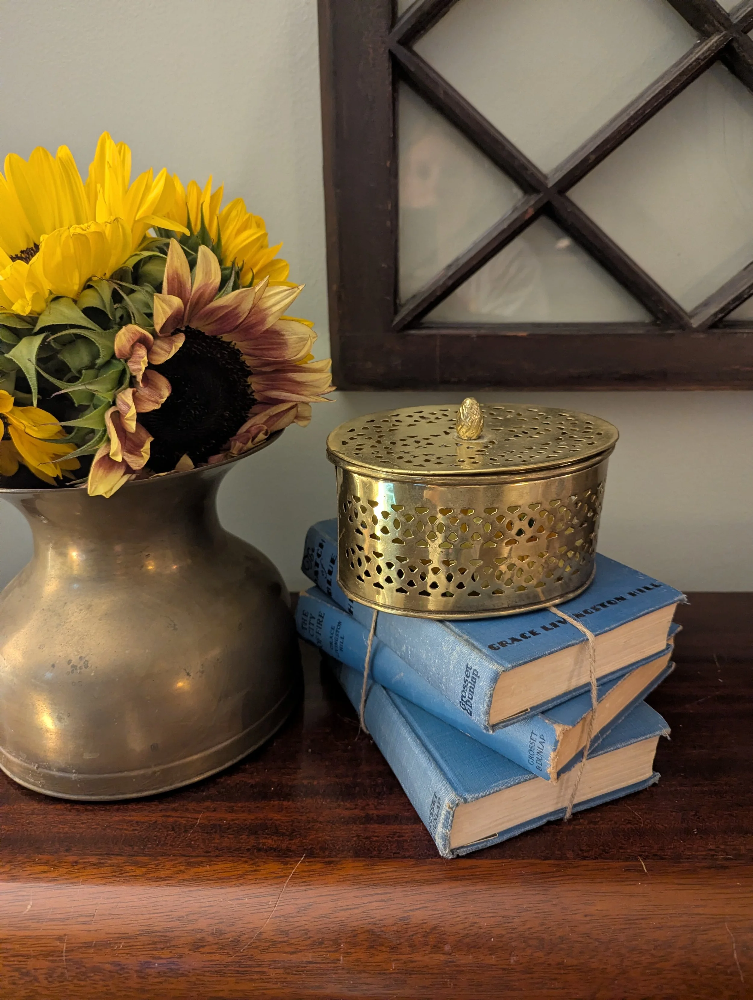 Vintage Pierced Brass Container