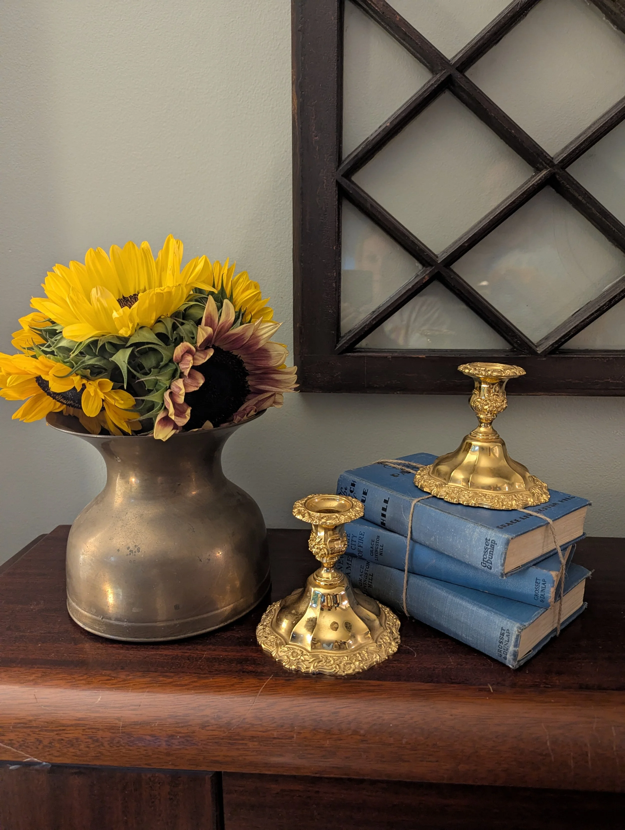 Vintage Webster Wilcox 24k Gold Plated Candlesticks (Pair)