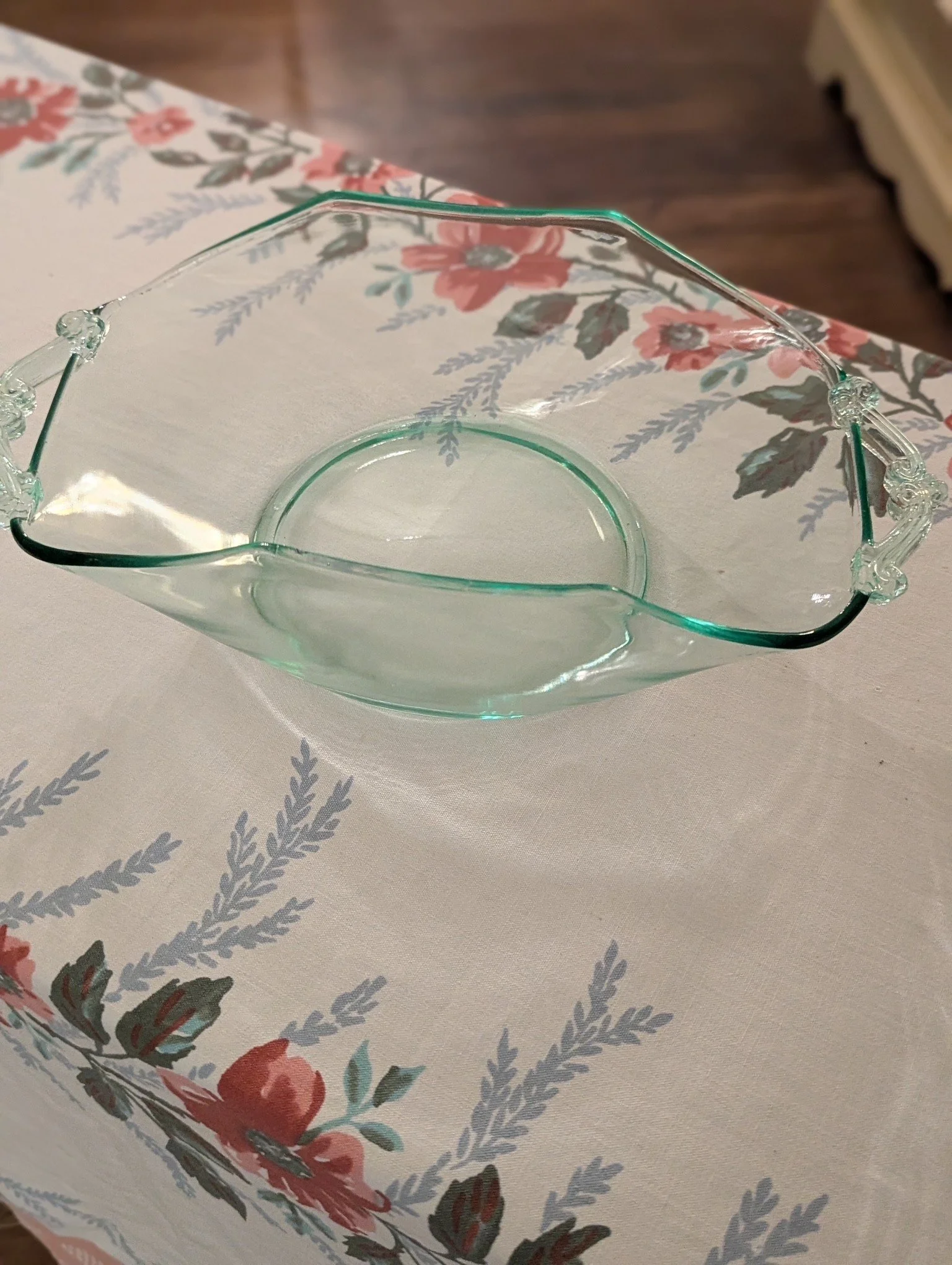 Depression Era Uranium Glass Serving Bowl