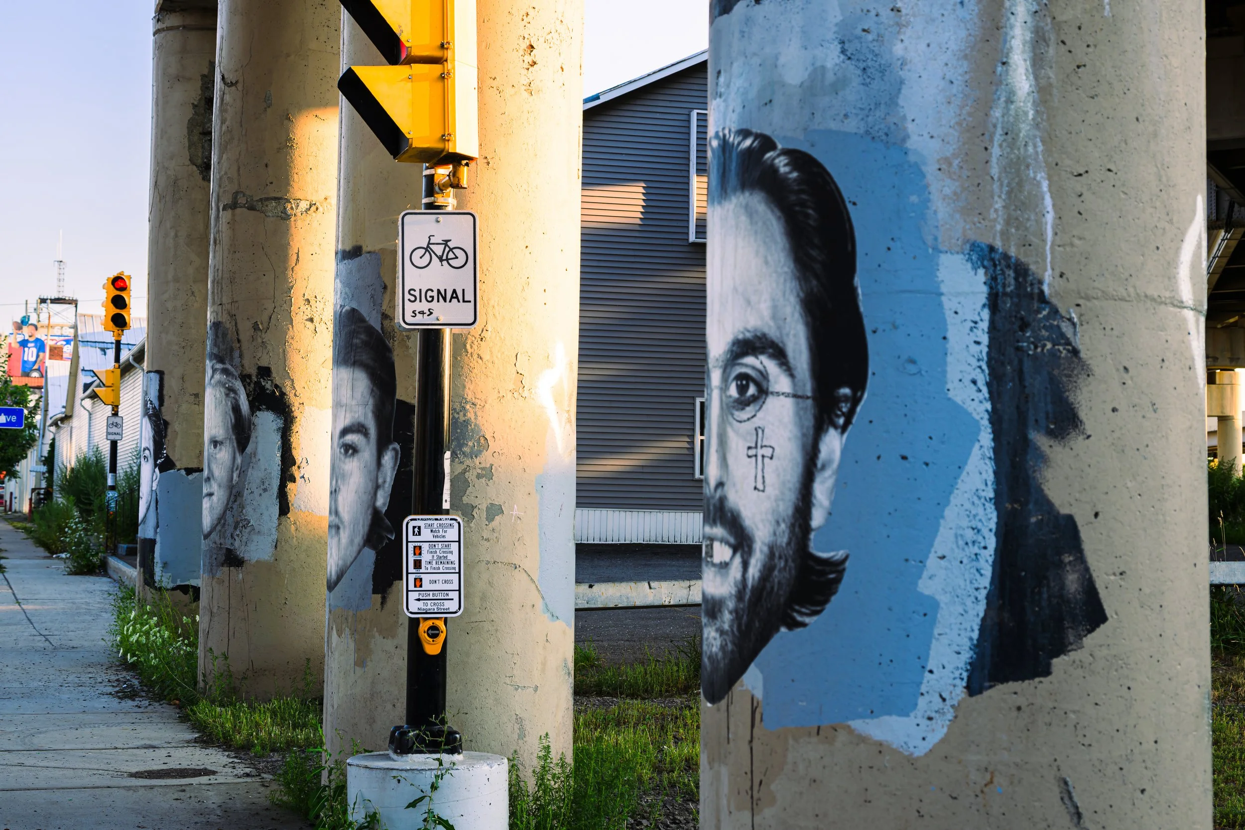 Sabres under the Niagara Street Overpass