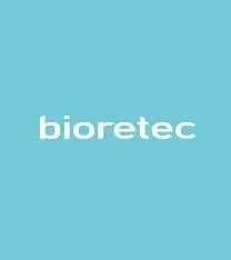 Blue background with the white text 'bioretec' centered in the image.