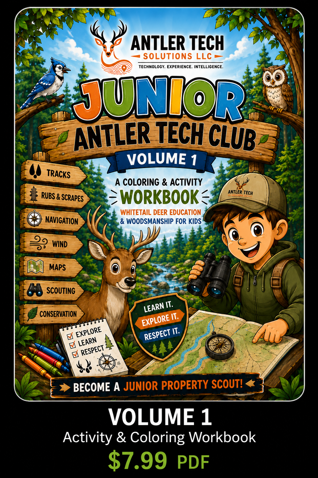 Junior Antler Tech Club™ Volume 1 Activity & Coloring Workbook