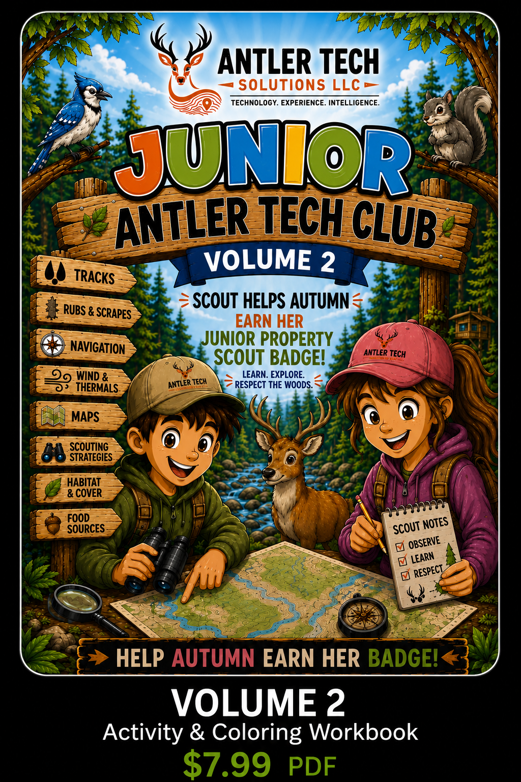 Junior Antler Tech Club™ Volume 2 Activity & Coloring Workbook