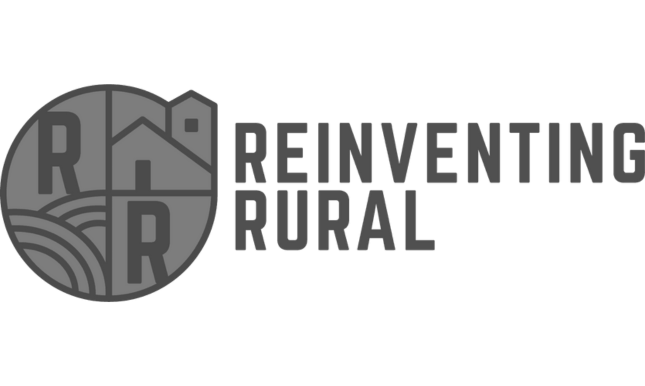 Logo of Reinventing Rural featuring a circle with farm-like imagery and the words 'REINVENTING RURAL' to the right.