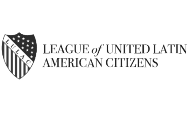 The logo of the League of United Latin American Citizens (LULAC) with a shield emblem and the organization's name.