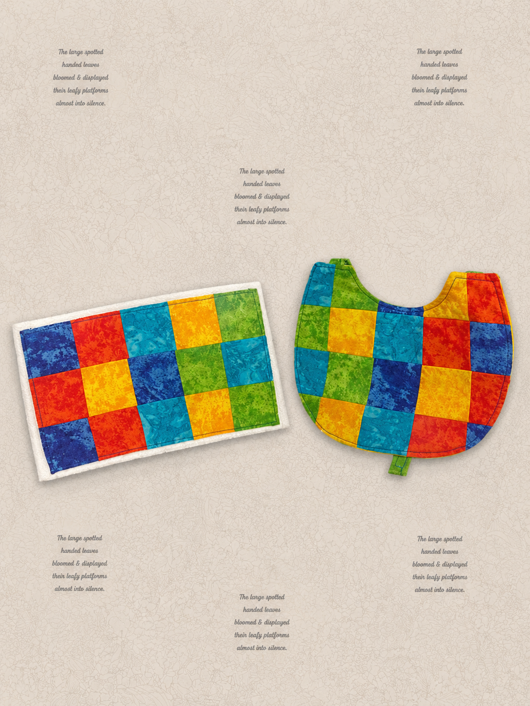 Rainbow Bright Patchwork Bib & Burp Cloth Set