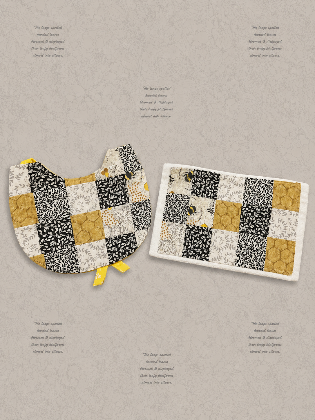 Honeybee Garden Bib & Burp Cloth Set
