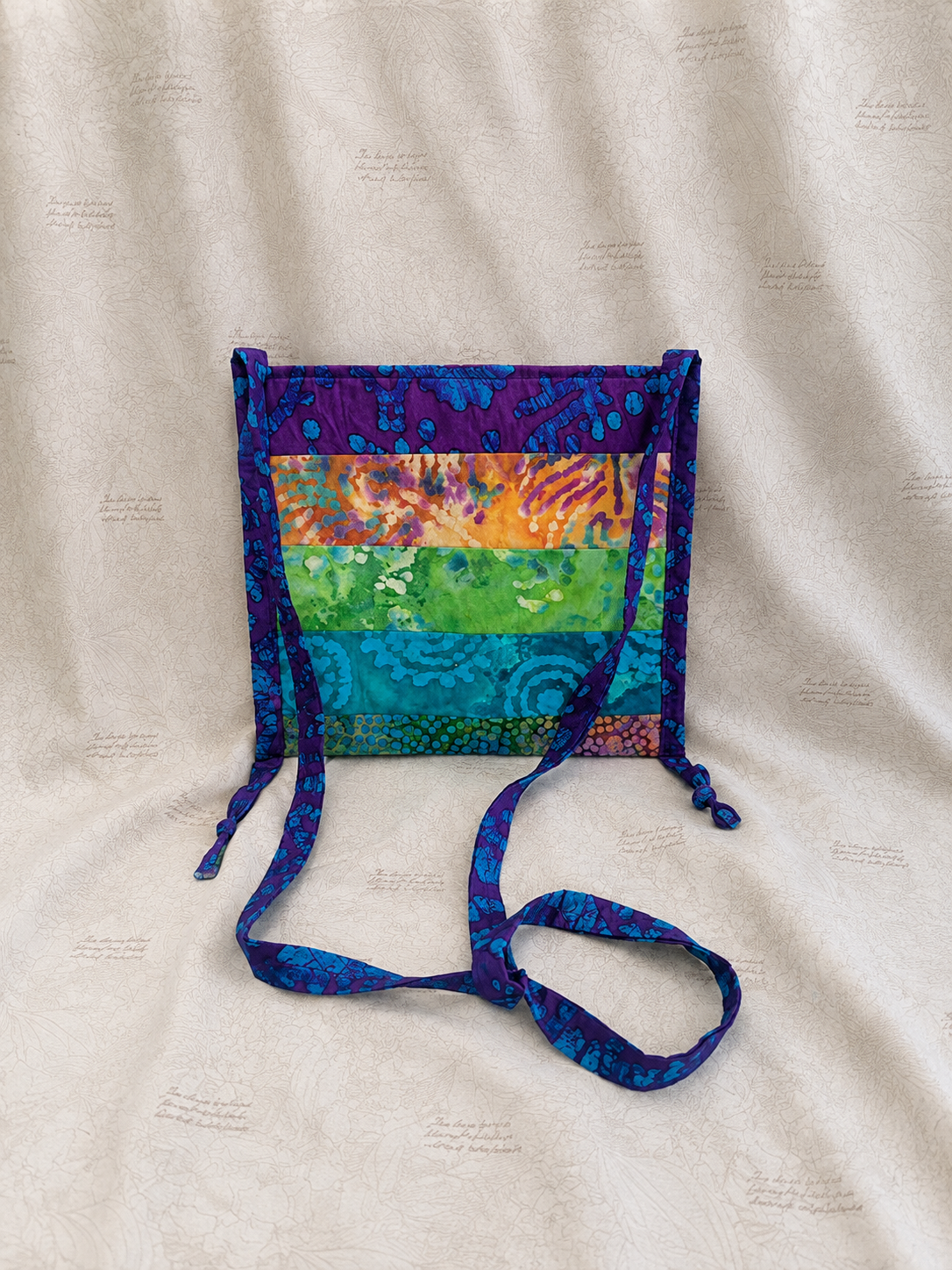 Jewel Tones Batik Crossbody Bag (Small)