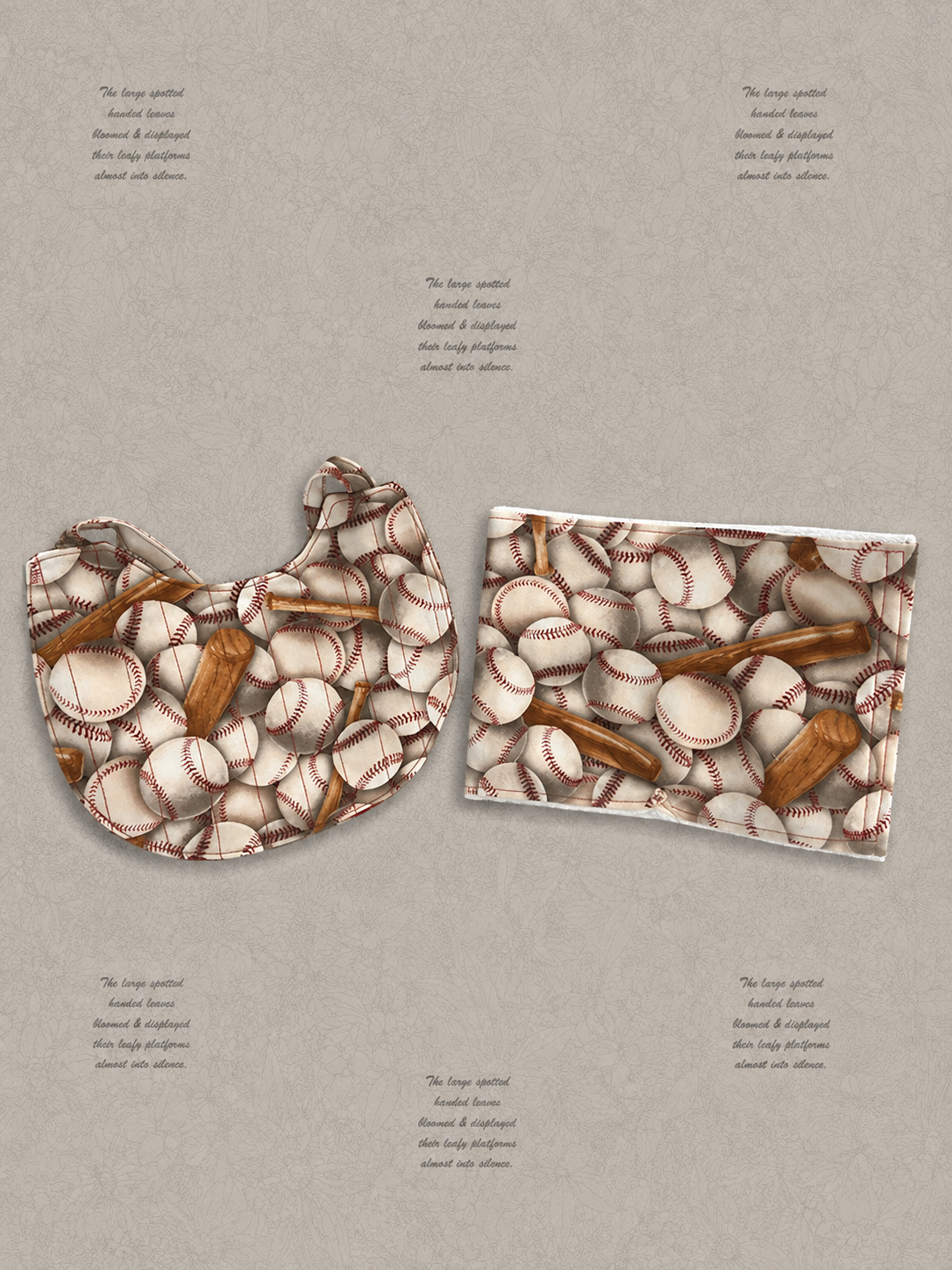 Home Run Baseball Bib & Burp Cloth Set