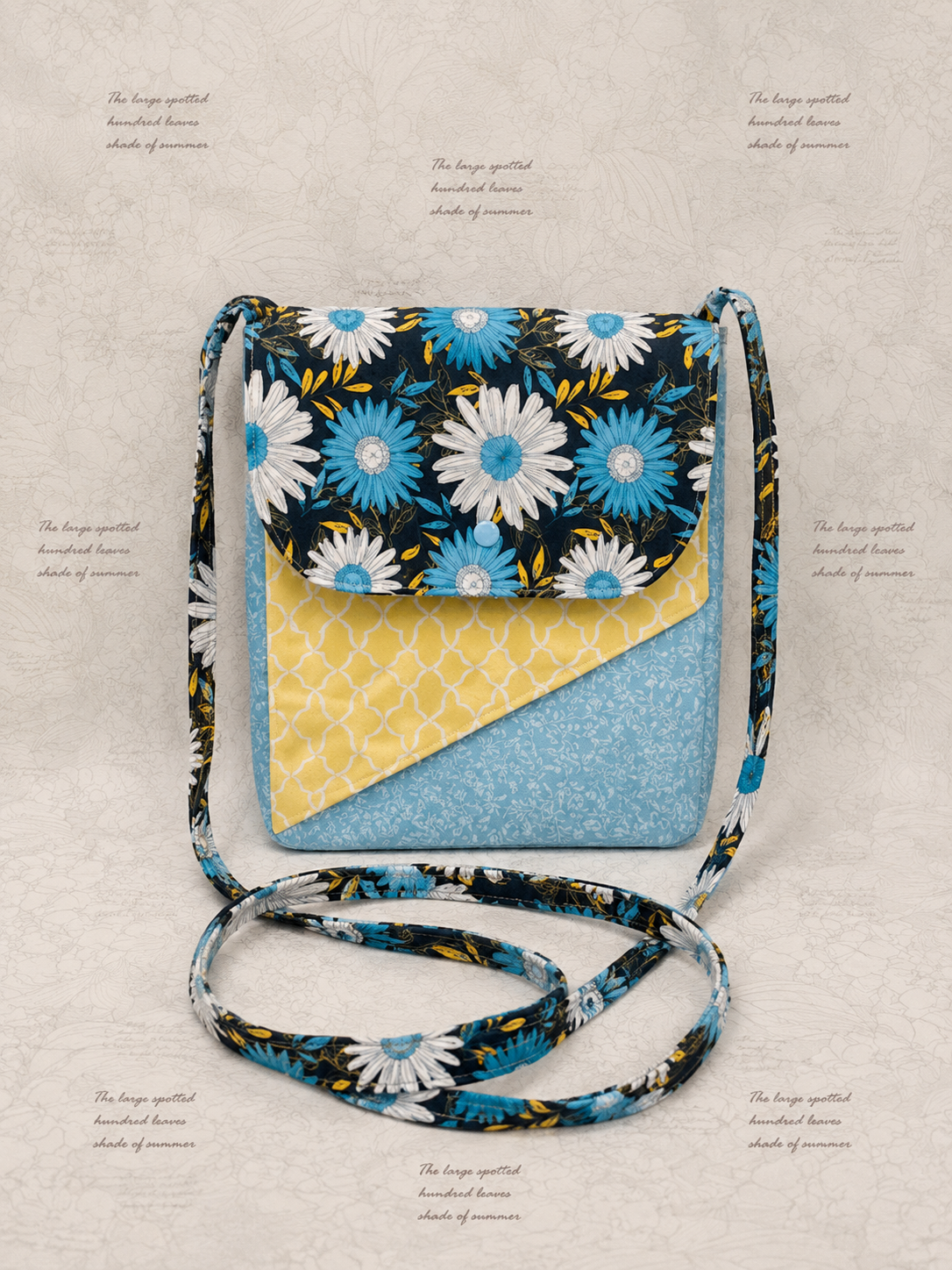 Blue Daisy Sunshine Crossbody Bag (Large)