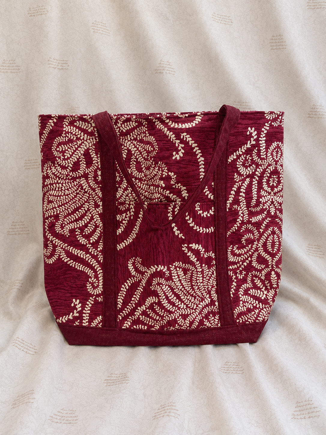 Burgundy Vines Tote (Large)