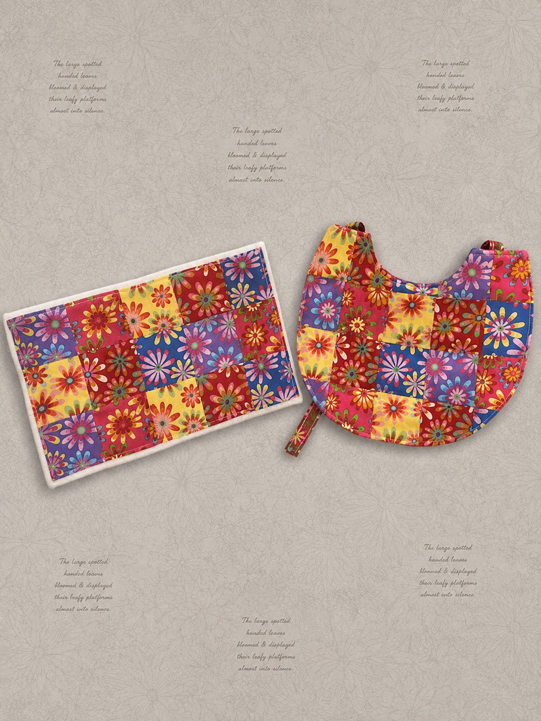 Daisy Garden Patchwork Bib & Burp Cloth Set