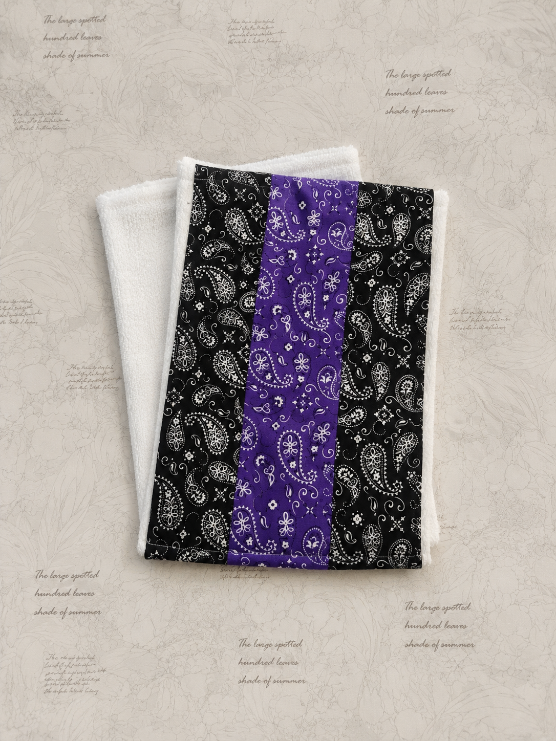 Purple & Black Bandana Burp Cloth