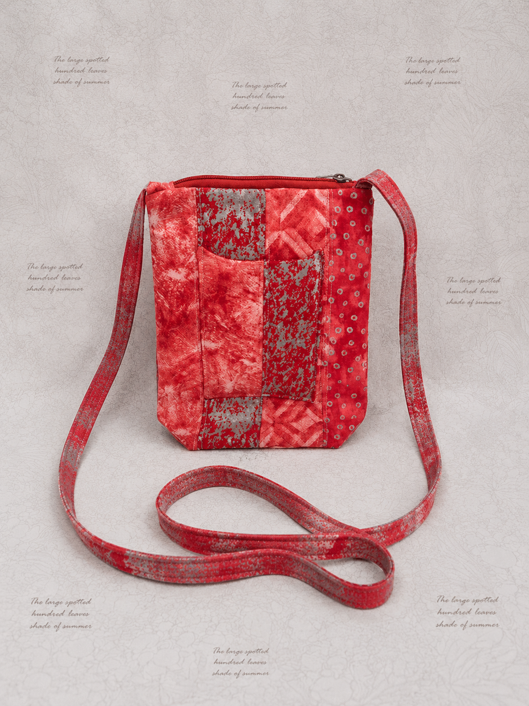 Crimson Patchwork Crossbody Bag (Medium)