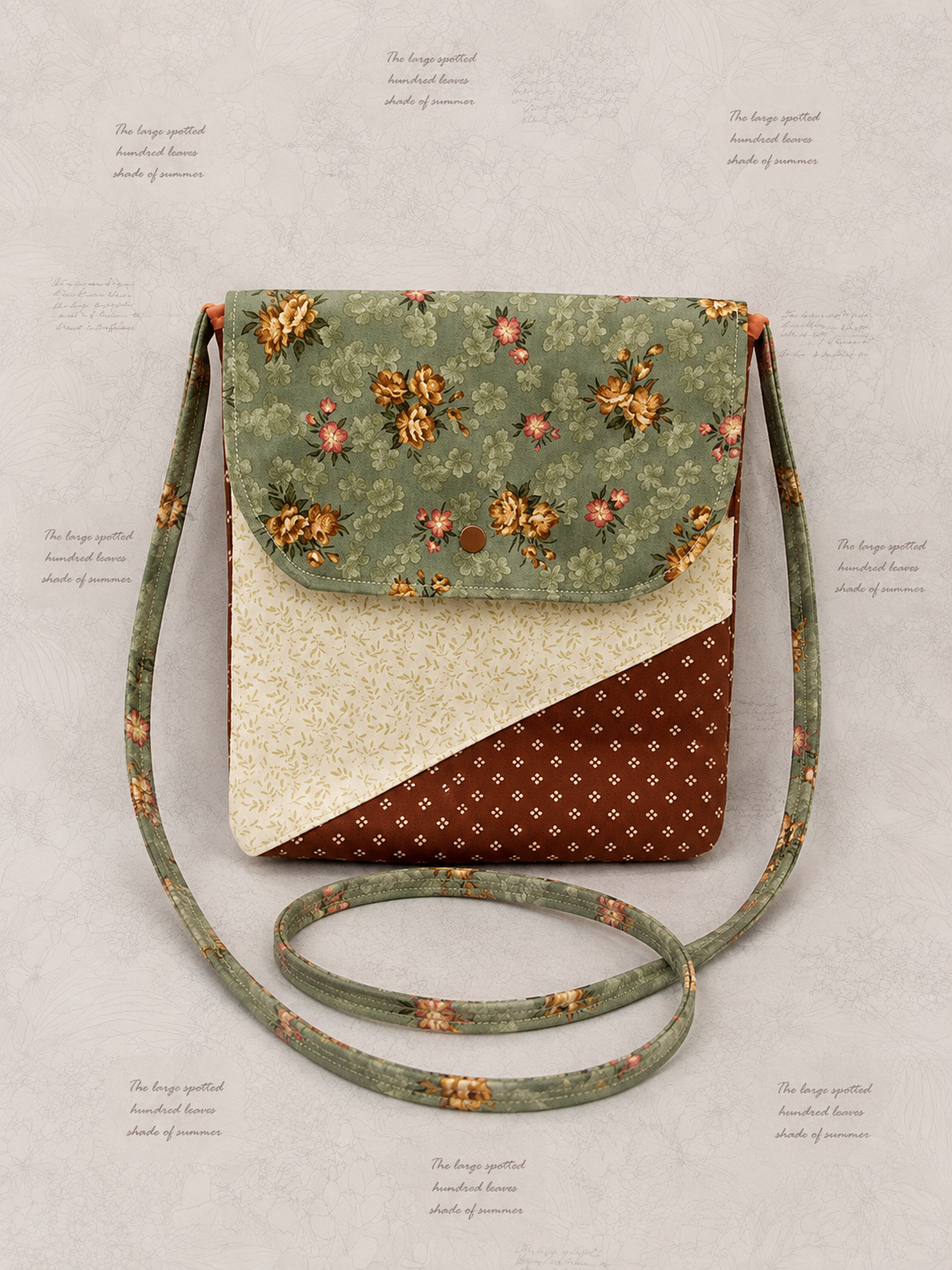 Sage Country Garden Crossbody Bag (Large)