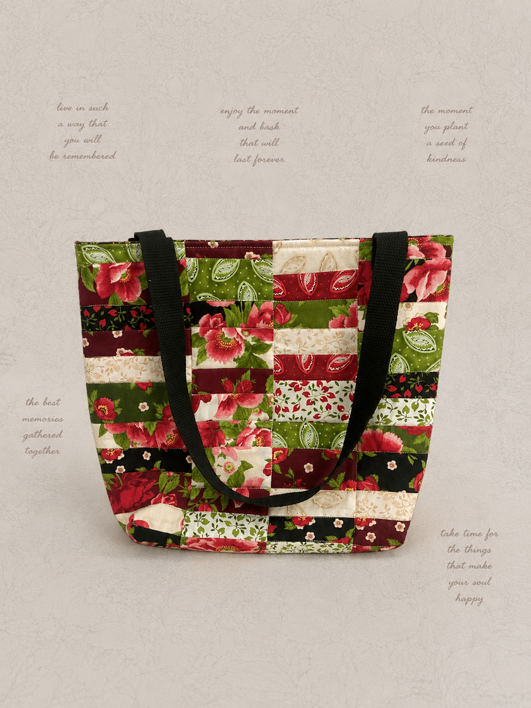 Country Rose Patchwork Tote (Medium)