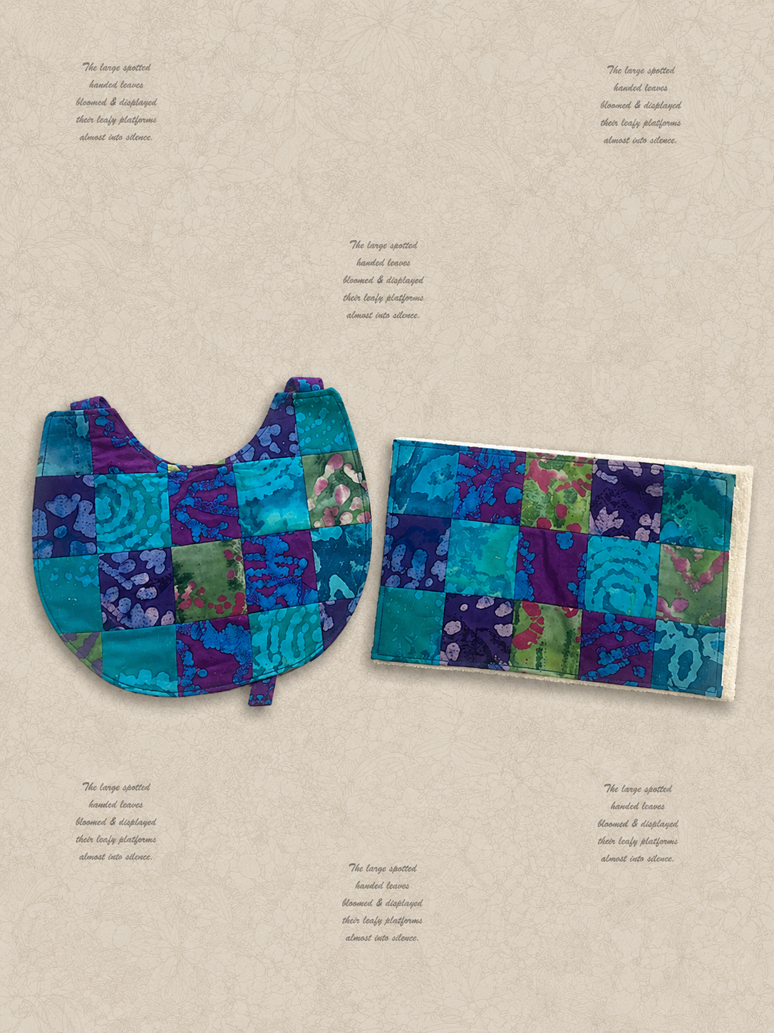 Jewel Waters Patchwork Bib & Burp Cloth Set