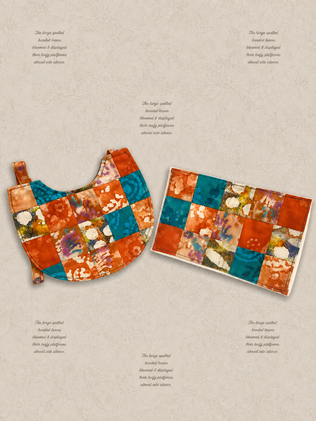 Desert Sunset Batik Bib & Burp Cloth Set