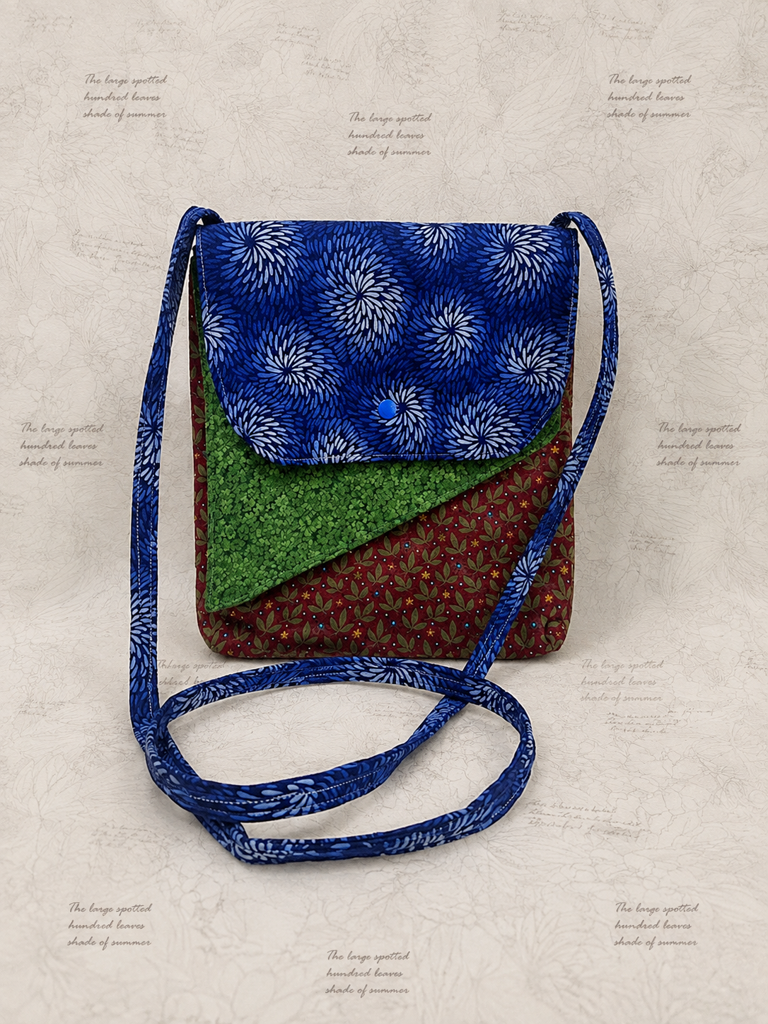 Blue Garden Path Crossbody Bag (Large)