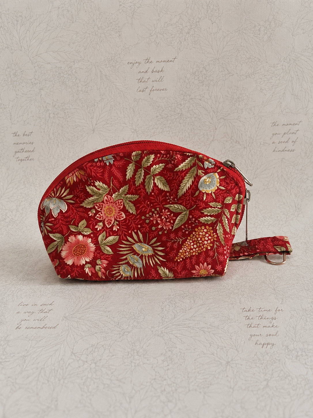 Crimson Garden Wristlet
