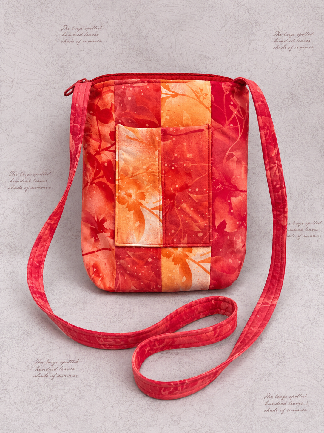 Coral Sunset Patchwork Crossbody Bag (Medium)