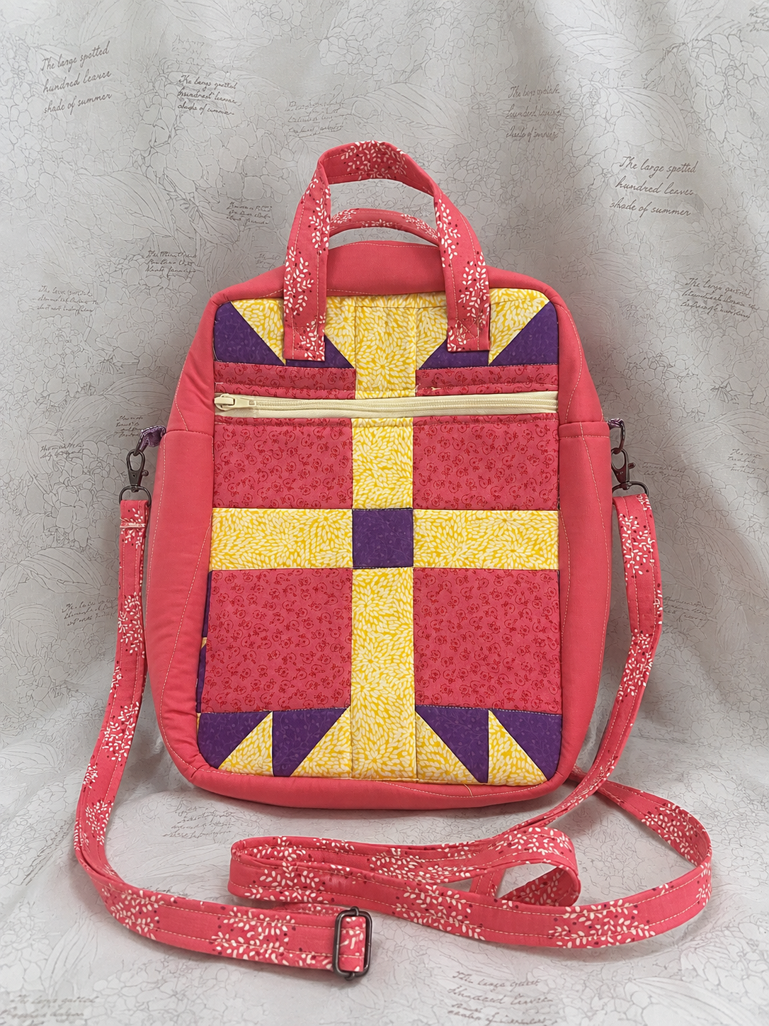 Sunshine Patchwork Convertible Book Bag (Large)