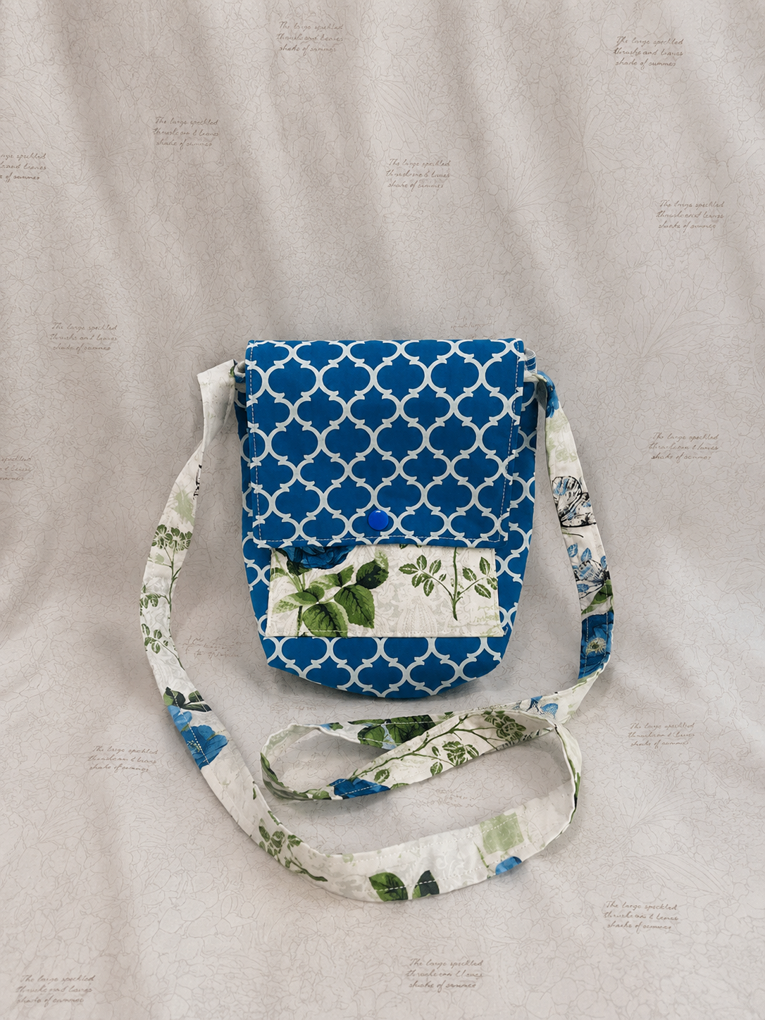 Blue Garden Crossbody Bag (Medium)