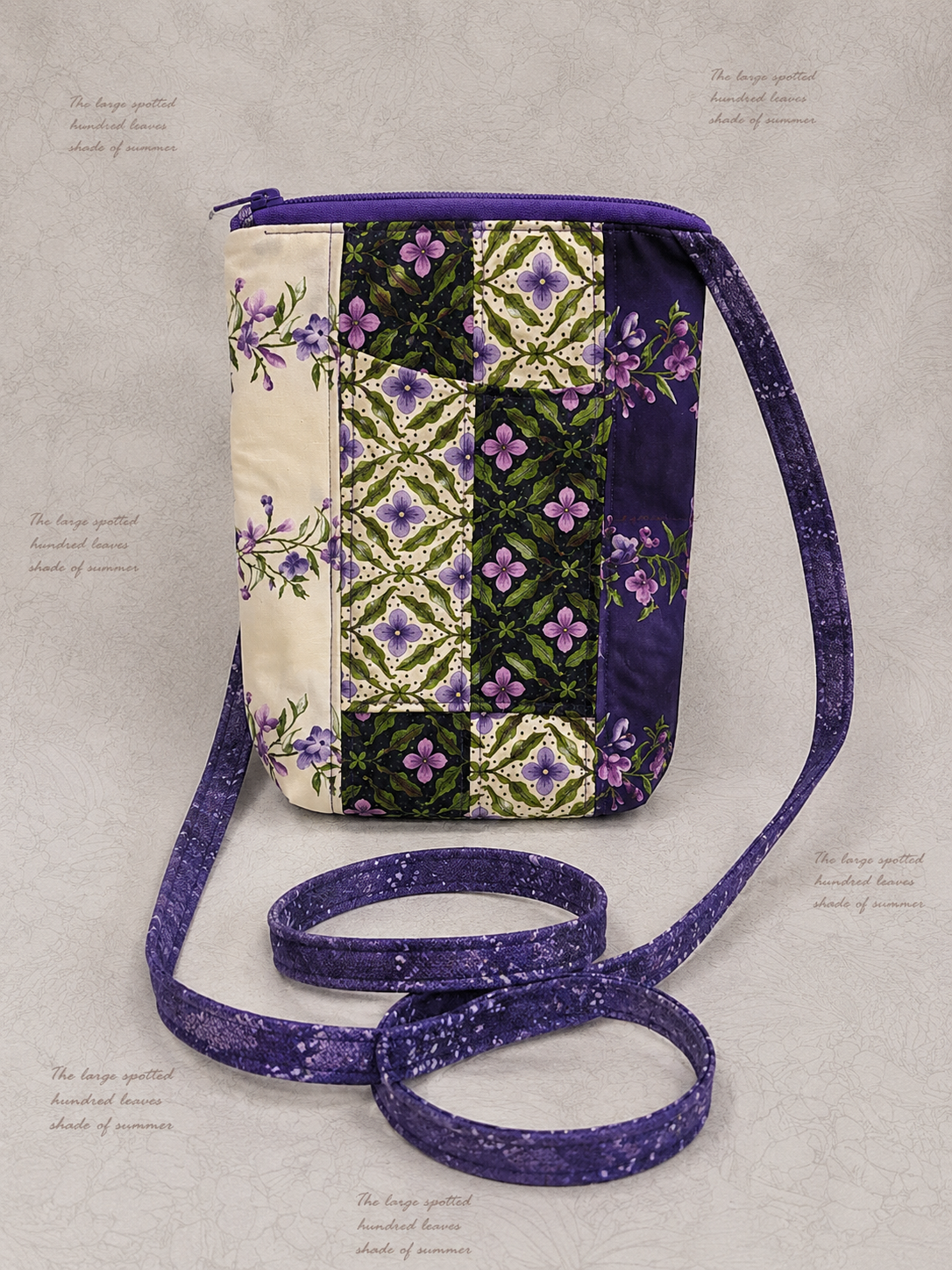Purple Garden Patchwork Crossbody Bag (Medium)