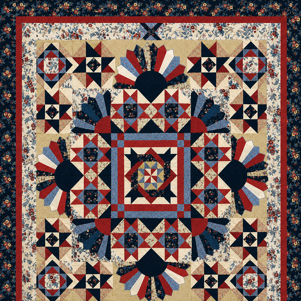 Patriotic Dresden Star Quilt