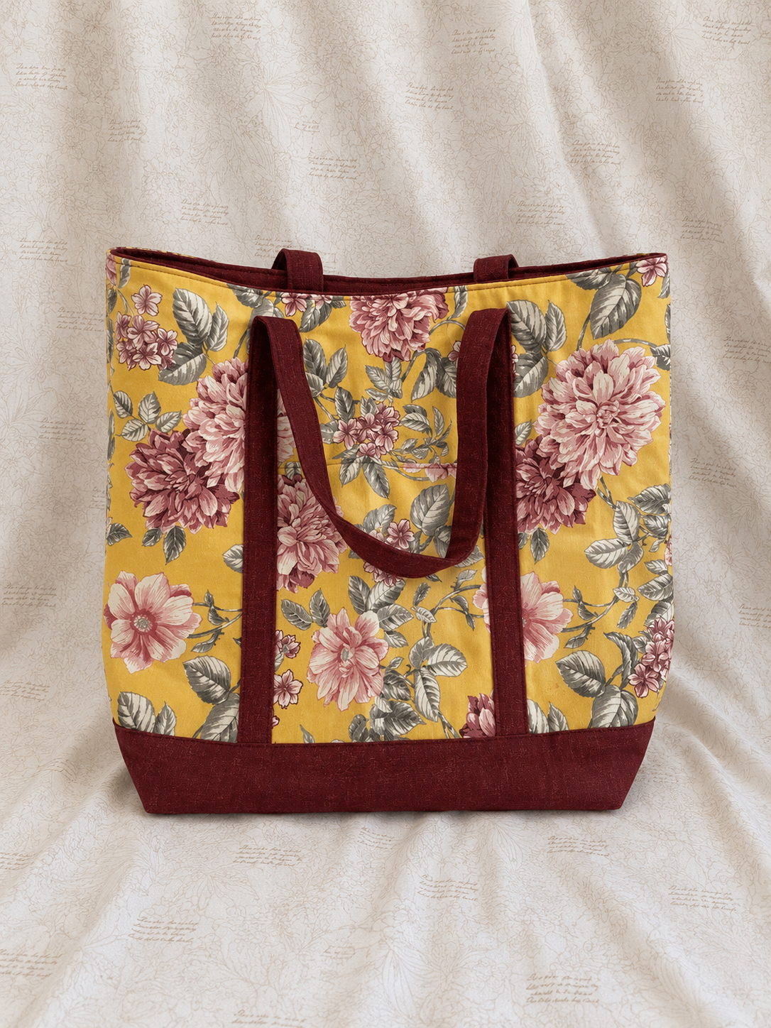Golden Burgundy Garden Tote (Large)