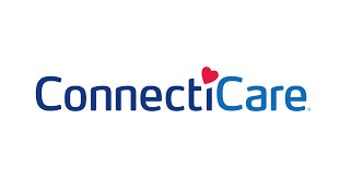 ConnectiCare logo with blue text and a small red icon above the letter 'i'