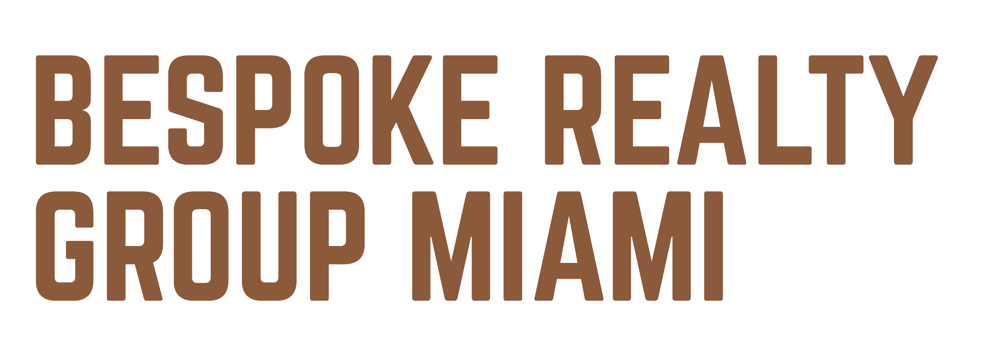 Logo for Bespoke Realty Group Miami with dark background and brown text.