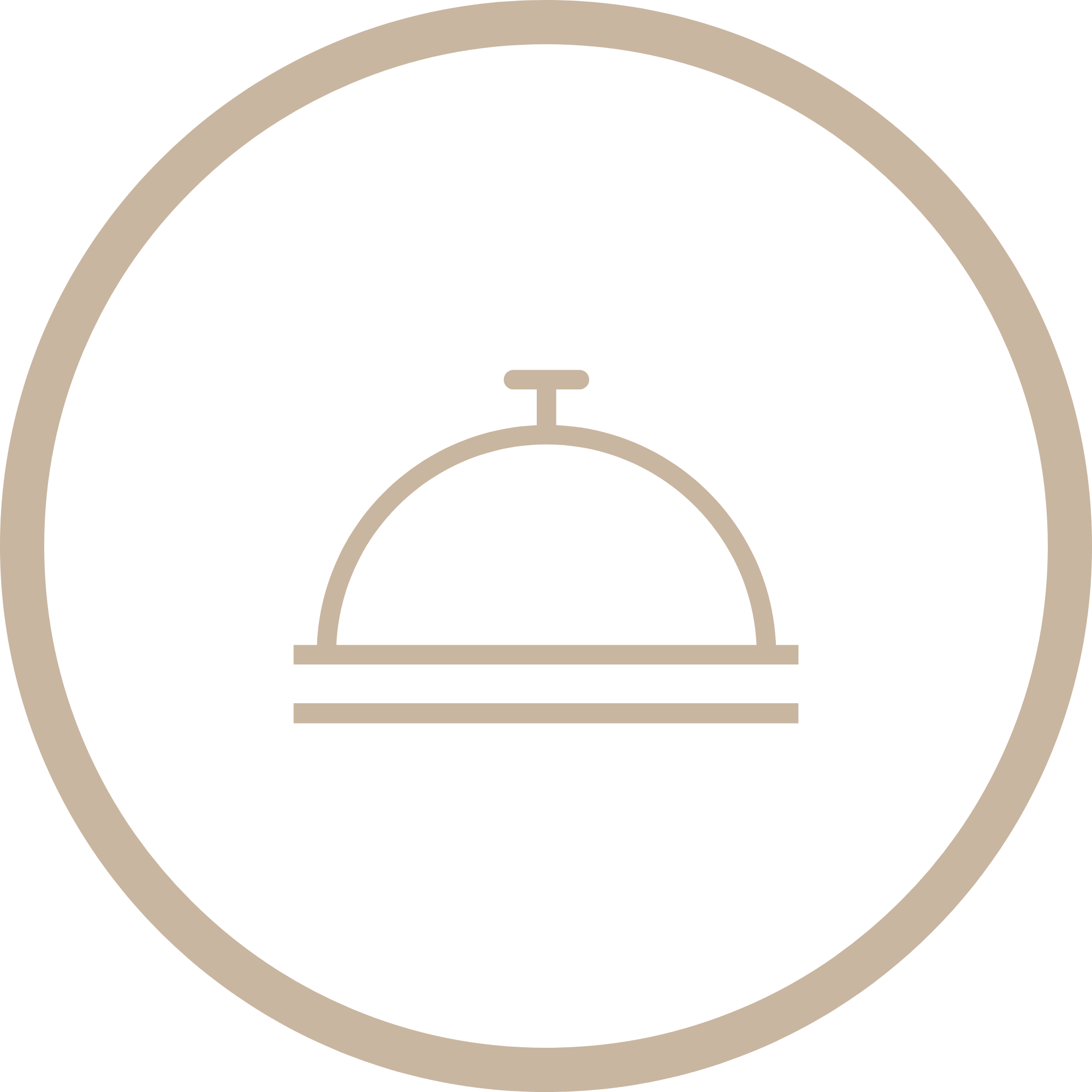 A black and beige circular icon of a microscope, representing scientific research or microscopy.