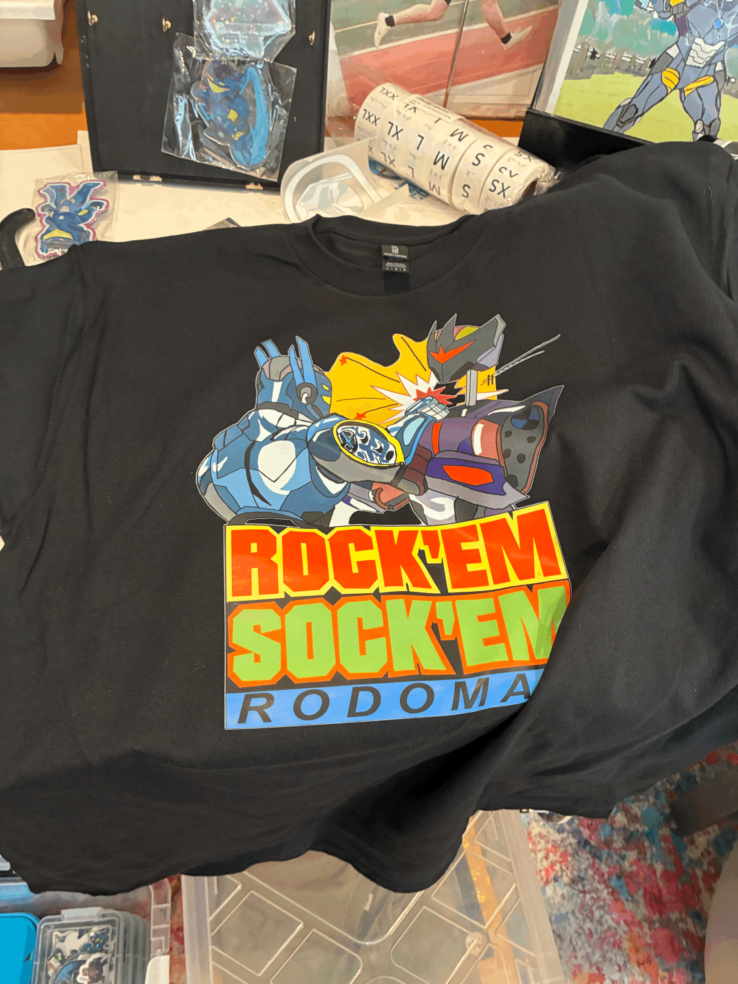 Black Mortern Comics Rock' Em, Sock' Em, Rodoman Shirt