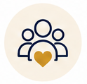 Icon of three people with a heart below them