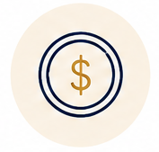 Icon of a dollar sign inside concentric circles, representing finance or money.