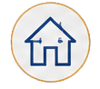 Icon of a house with a pitched roof