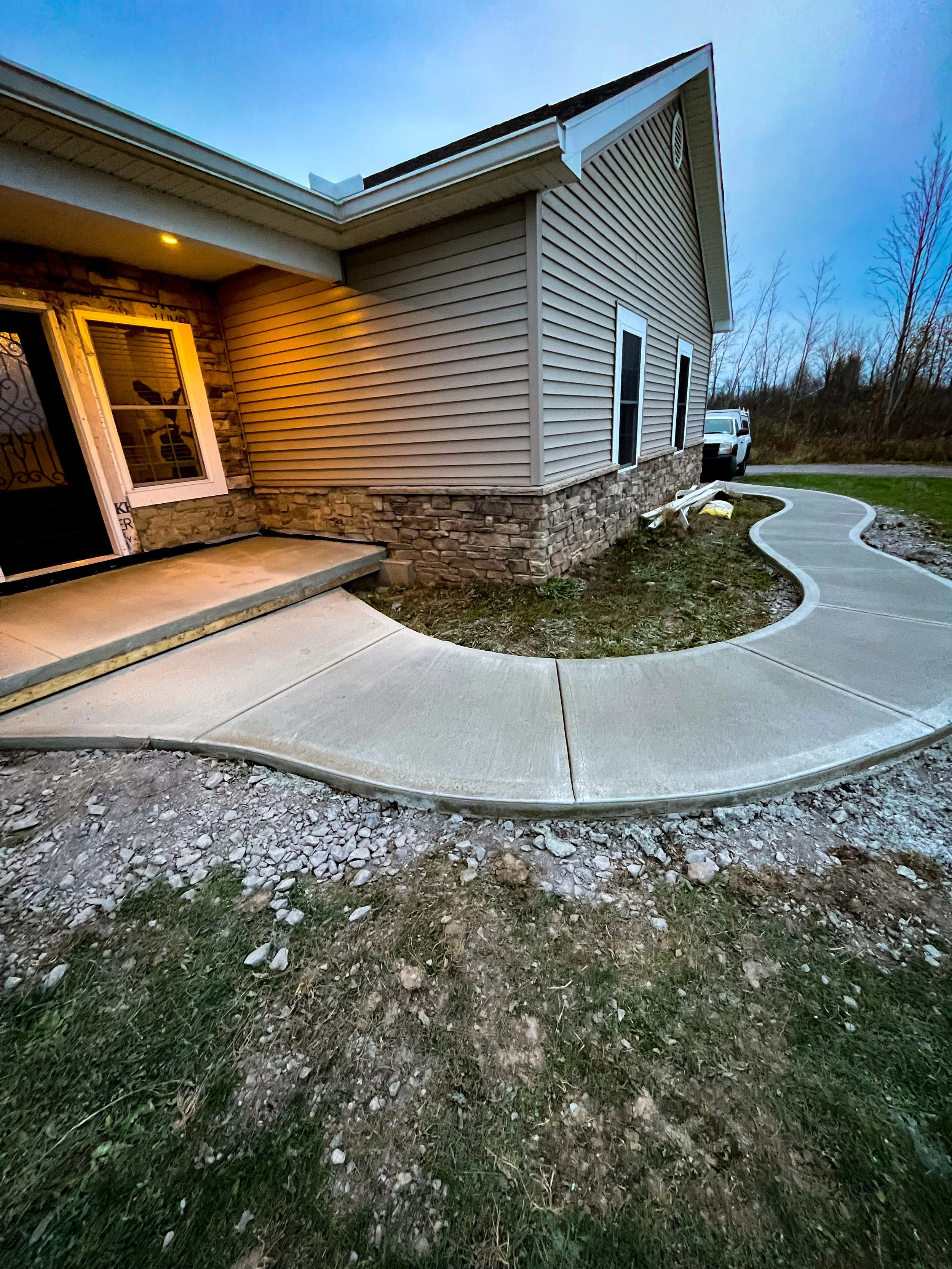 Brockport, NY Concrete Sidewalk and Concrete Porch by Zack Friedo, Rochester Patio Pros