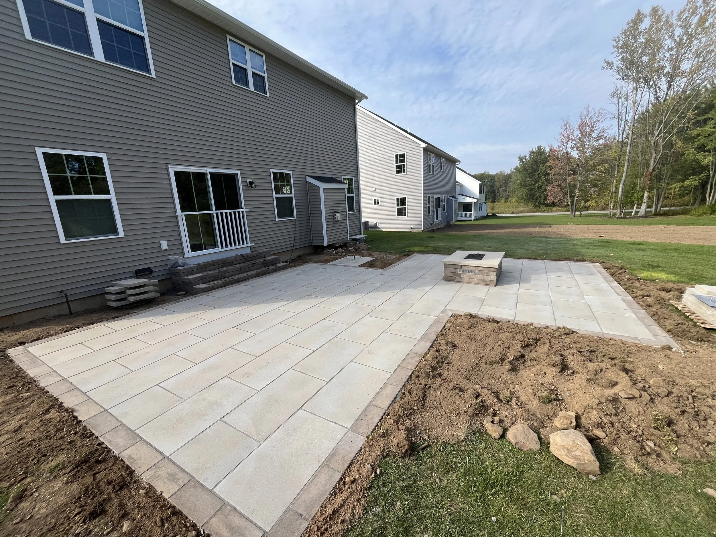 Completed Techo-Bloc paver patio installation