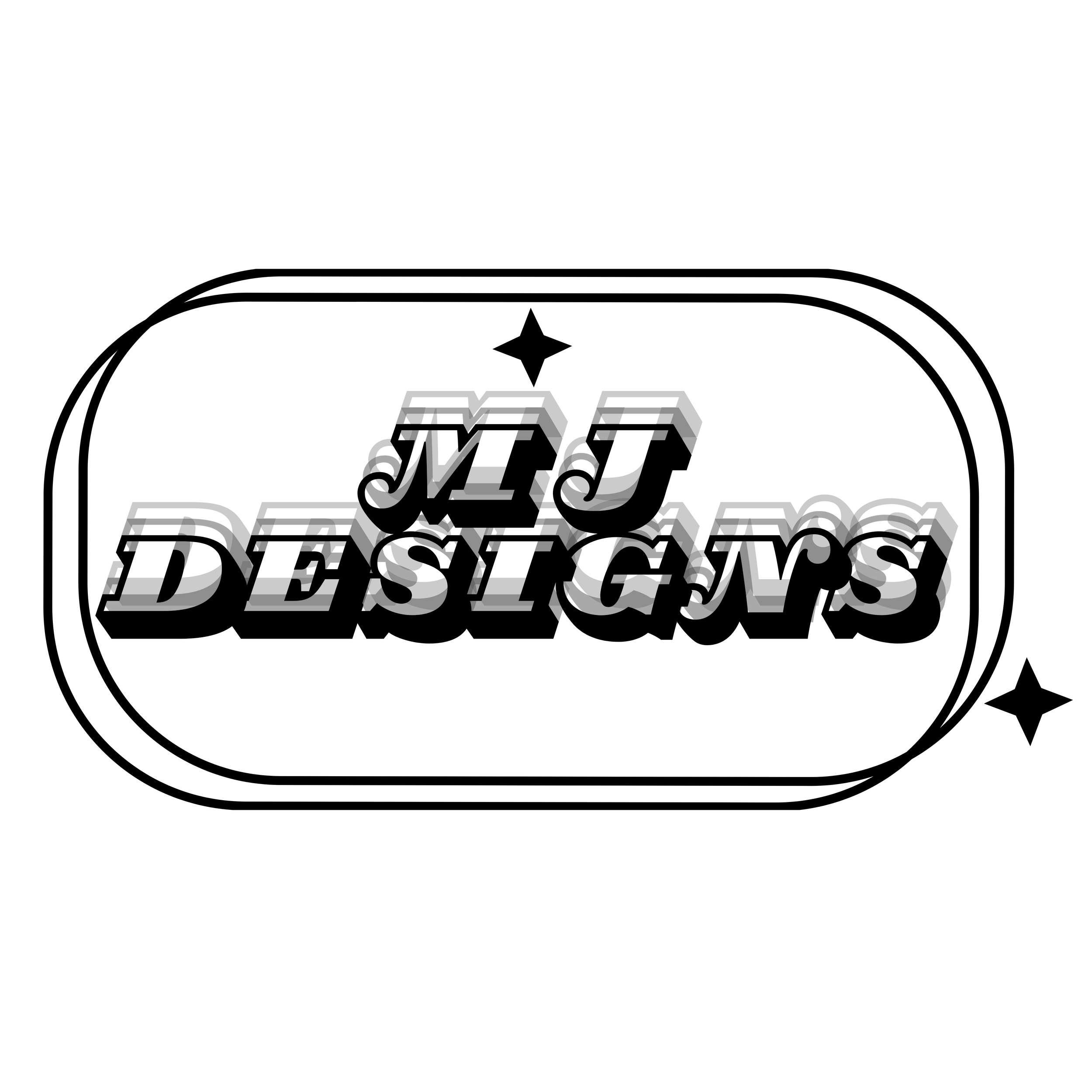 Retro logo featuring "M J Designs"