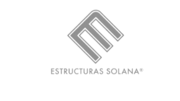 Logotipo de Estructuras Solana con una letra M estilizada y el nombre debajo.
