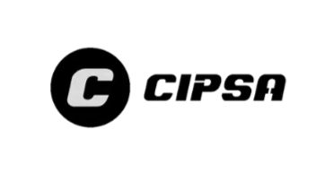 Logotipo de Cipsa con símbolo circular y texto en negrita.