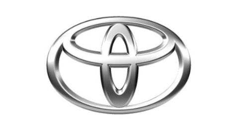 Logo de Toyota en color plateado