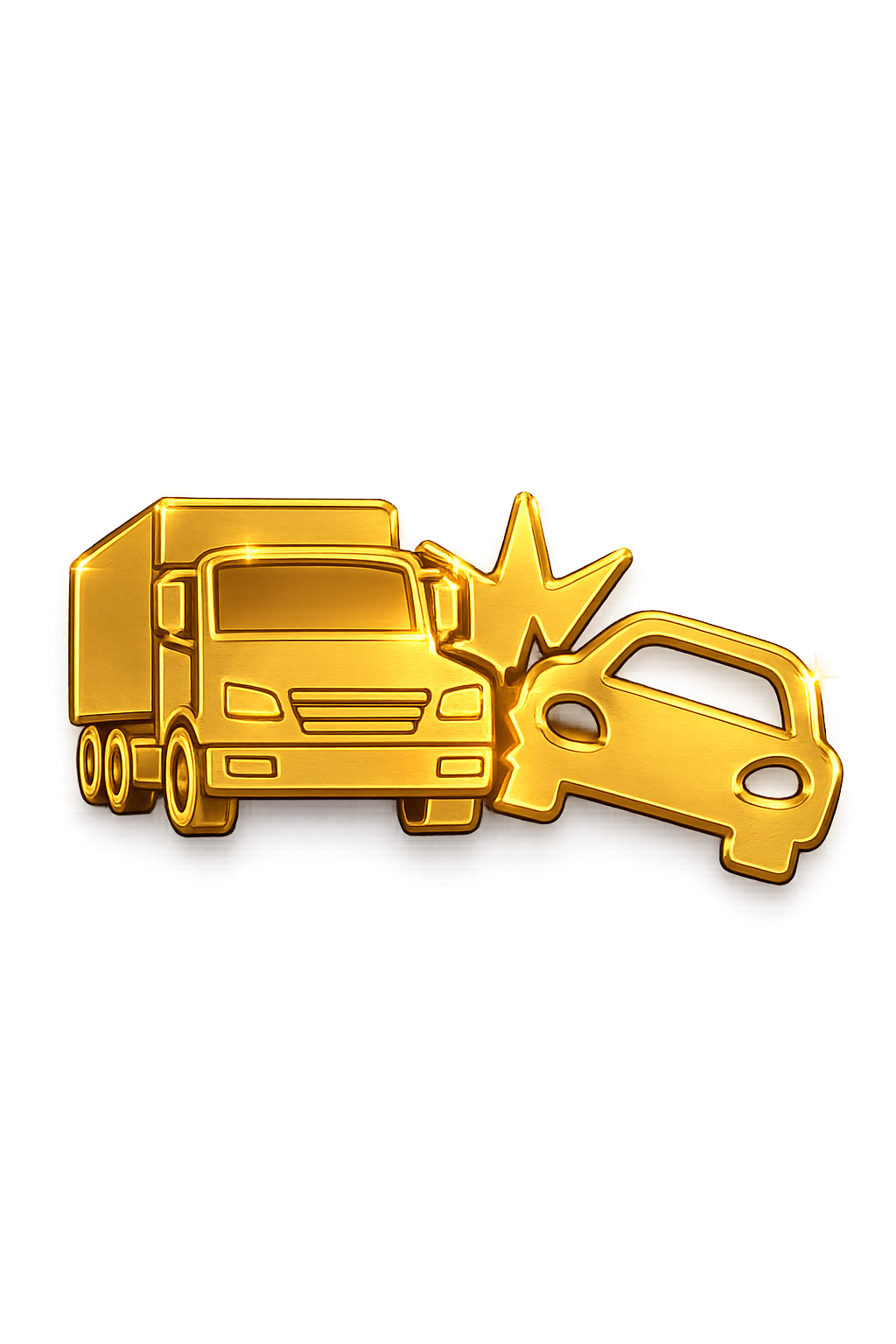 Gold icon representing a commercial truck collision.