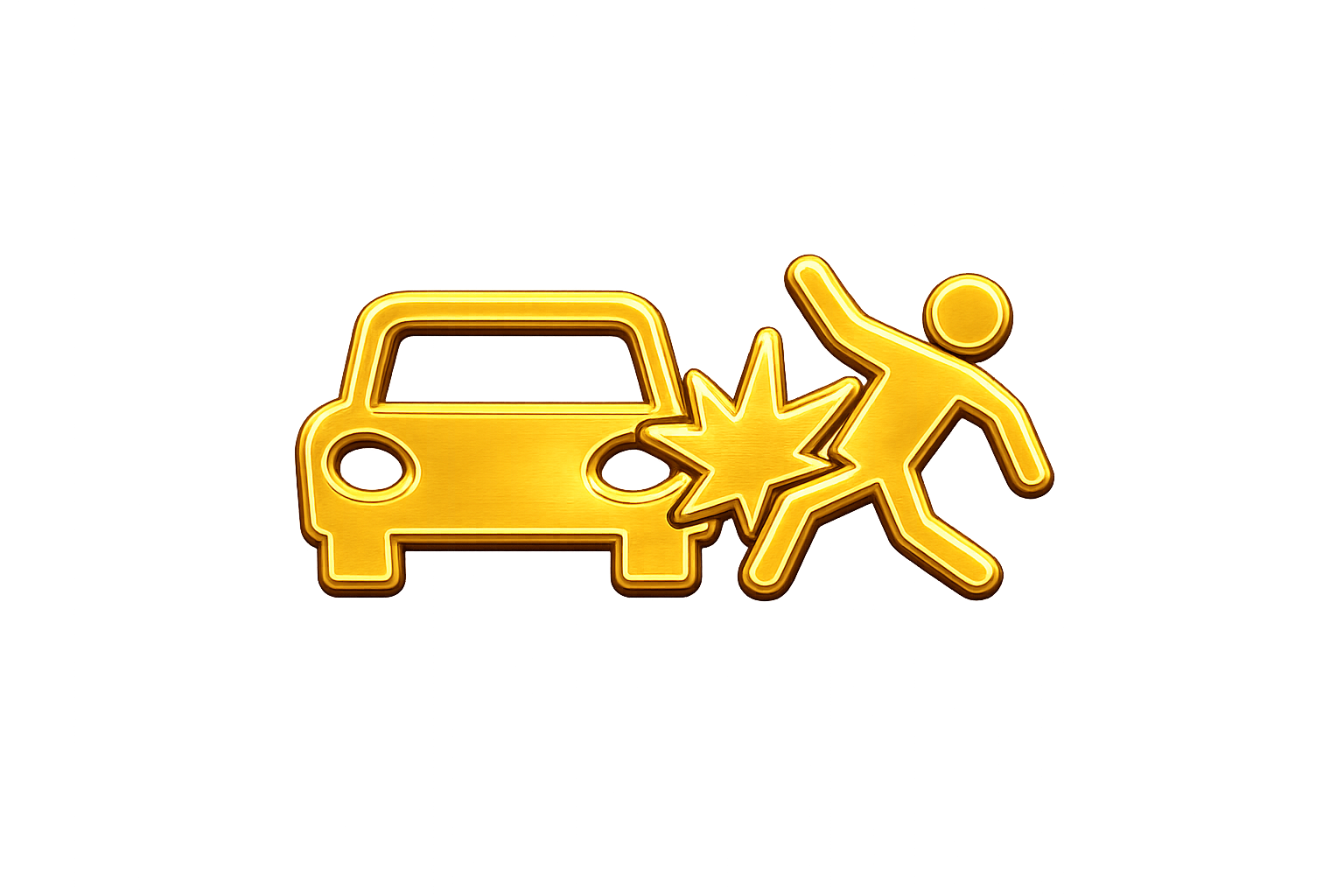 Gold icon representing a pedestrian collision.