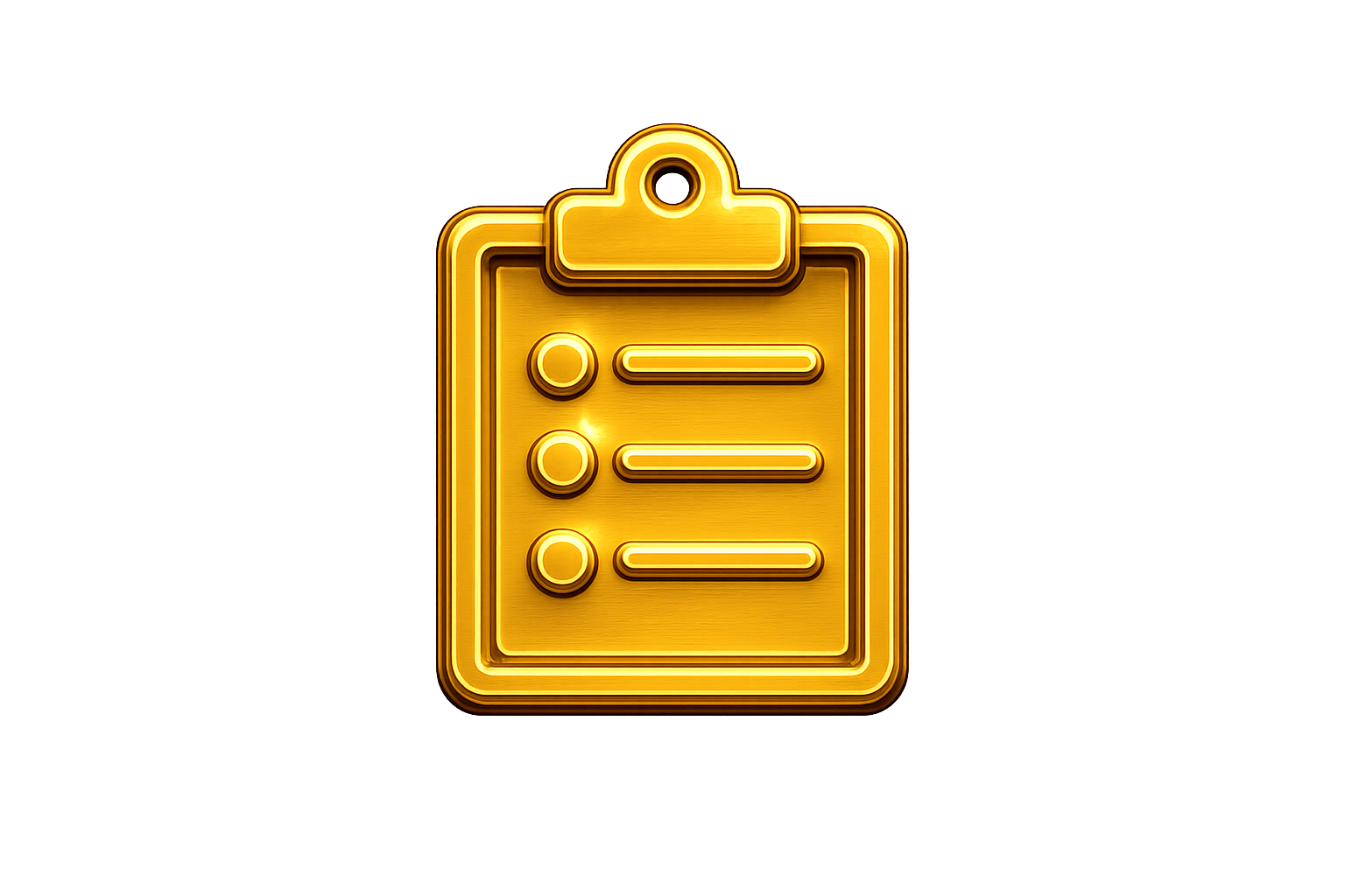 Gold clipboard icon representing case evaluation.