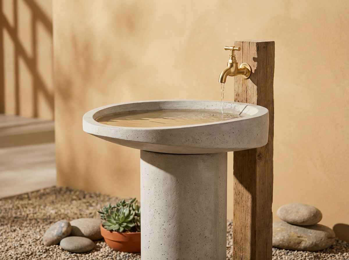 Concrete Birdbath